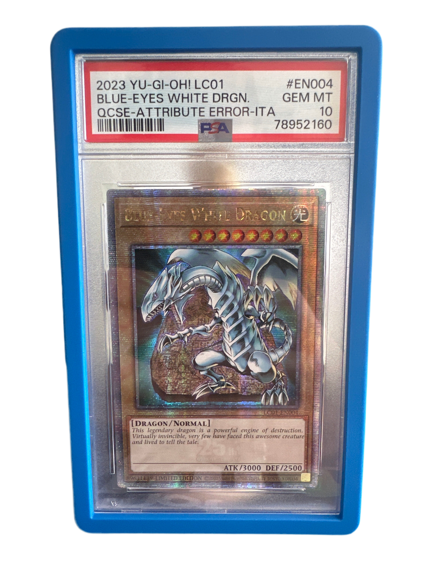PSA 10 Blue Eyes White Dragon Quarter Century Rare LC01-EN004