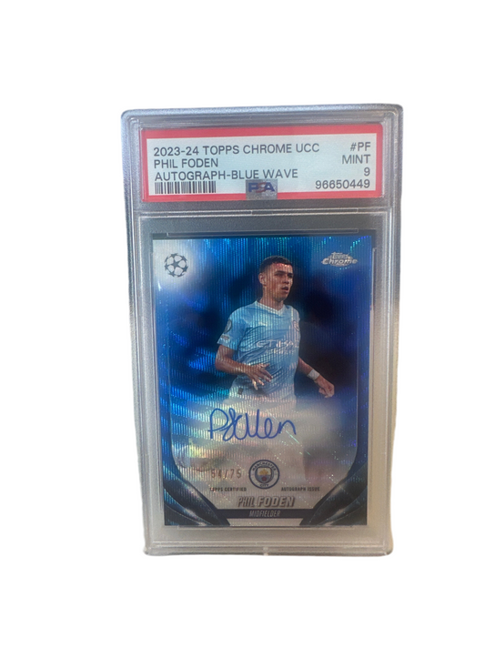 PSA 9 Phil Foden Auto Blue Wave 54/75