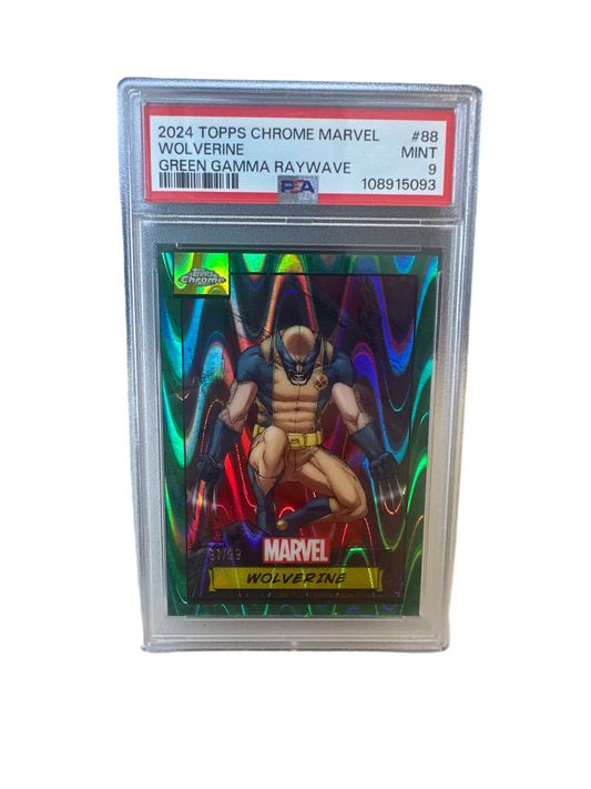 PSA 9 Wolverine Green Topps Chrome Marvel 91/99